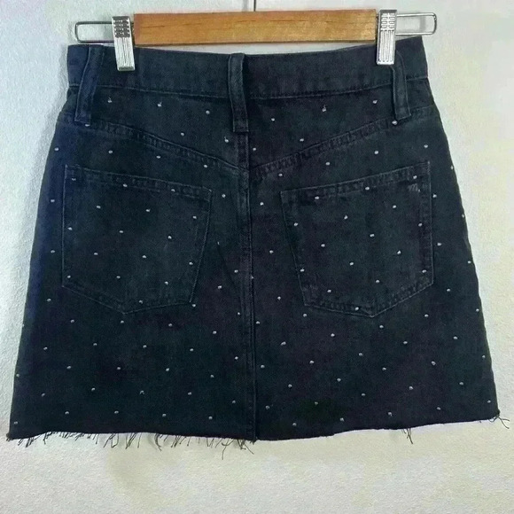 Madewell Rigid Denim A-Line Mini Skirt: Metallic Dots Edition Size 25 - Picture 9 of 15